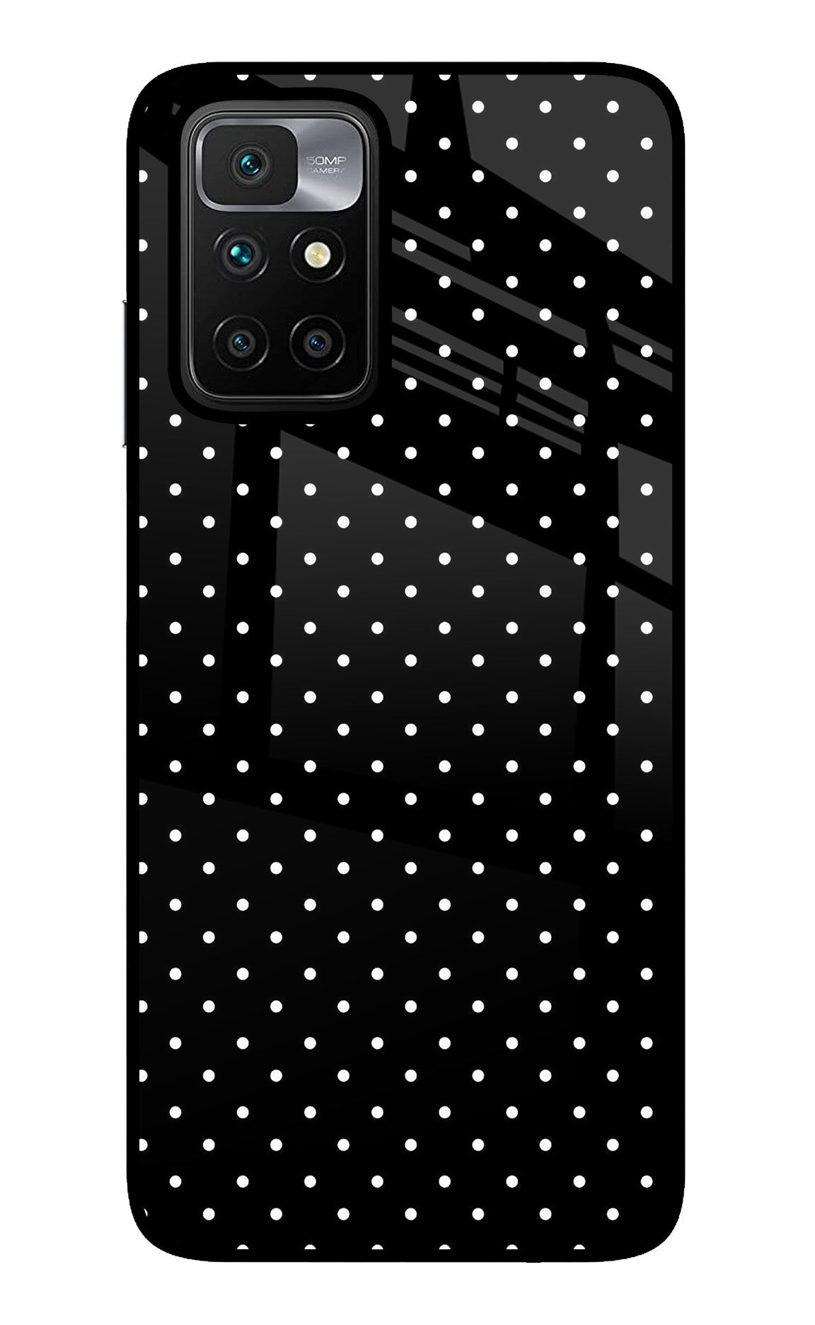 White Dots Redmi 10 Prime Glass Case