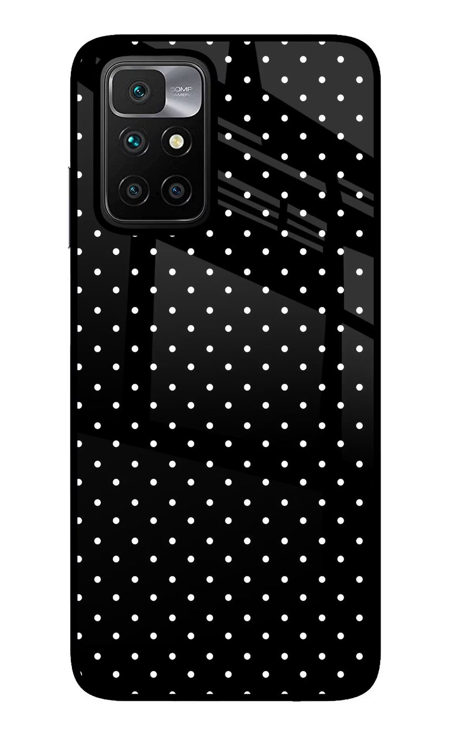 White Dots Redmi 10 Prime Back Cover, Glass case