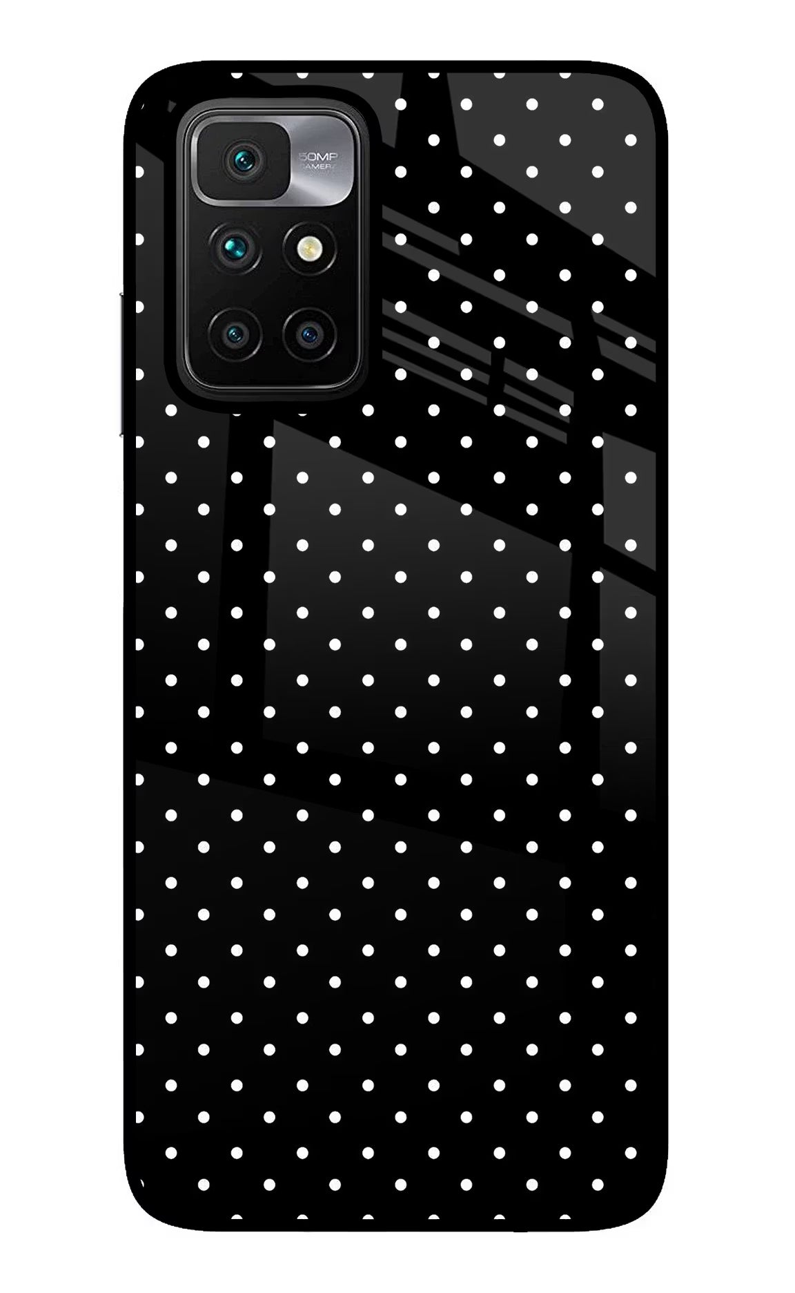 White Dots Redmi 10 Prime Glass Case
