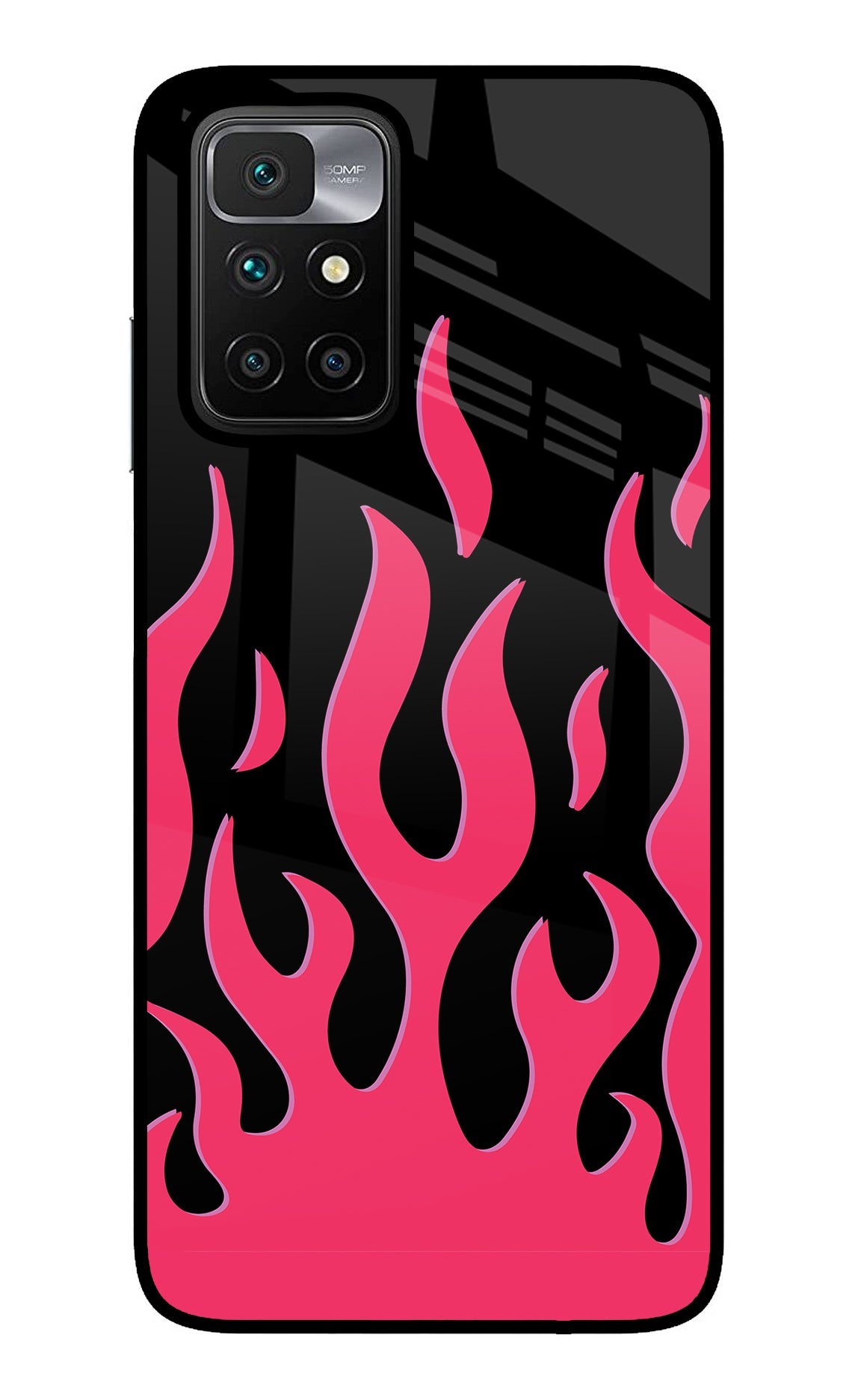 Fire Flames Redmi 10 Prime Glass Case