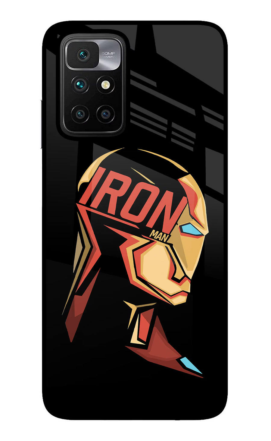 IronMan Redmi 10 Prime Back Cover, Glass case