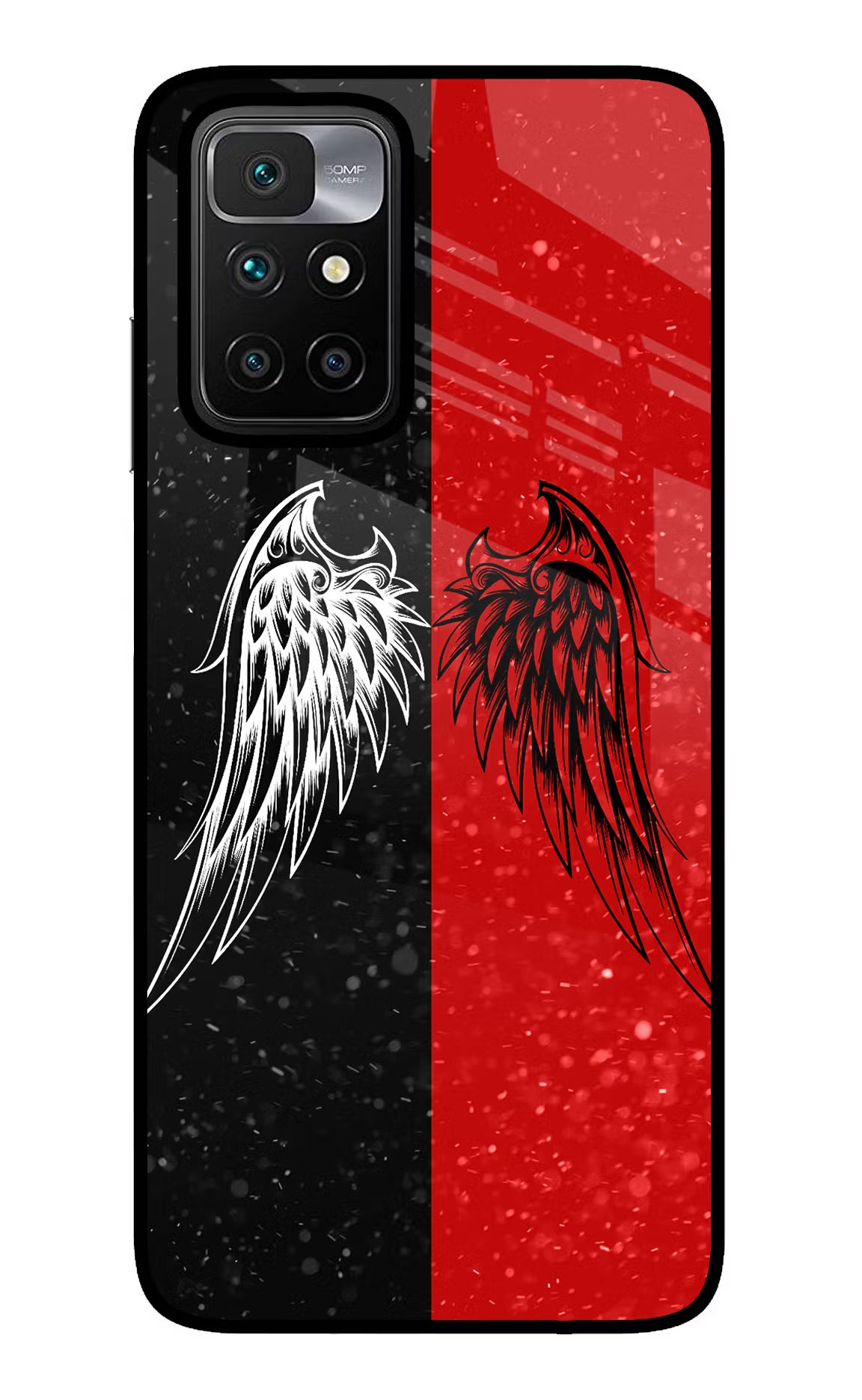 Wings Redmi 10 Prime Glass Case Back Cover by Casekaro