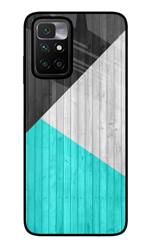 Wooden Abstract Redmi 10 Prime Glass Case