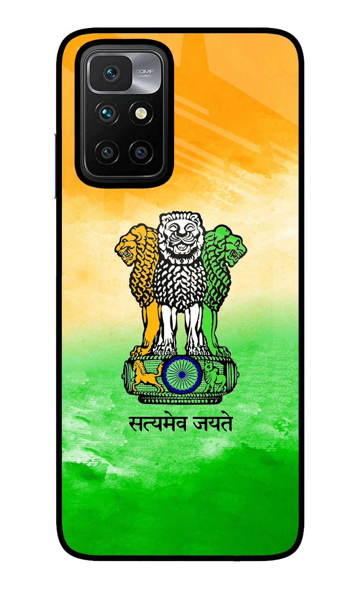 Satyamev Jayate Flag Redmi 10 Prime Glass Case