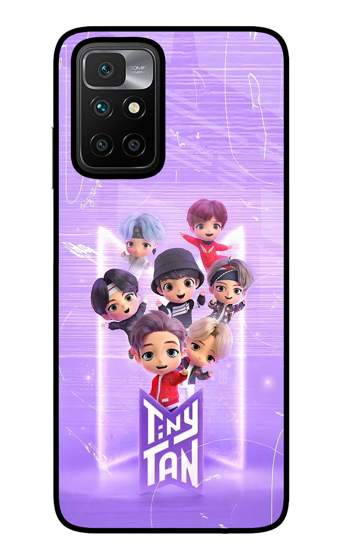 BTS Tiny Tan Redmi 10 Prime Glass Case