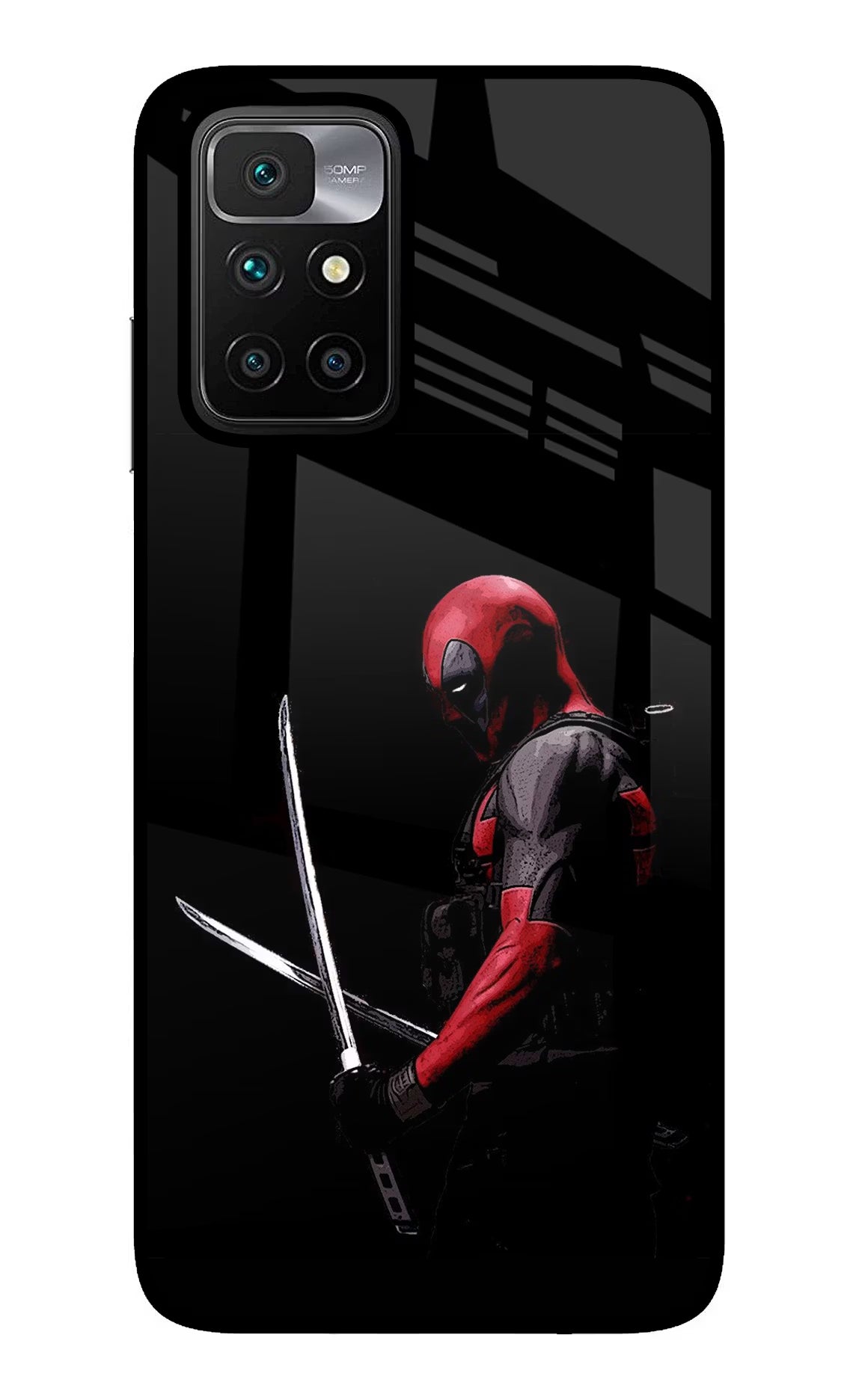 Deadpool Redmi 10 Prime Glass Case Back Cover by Casekaro