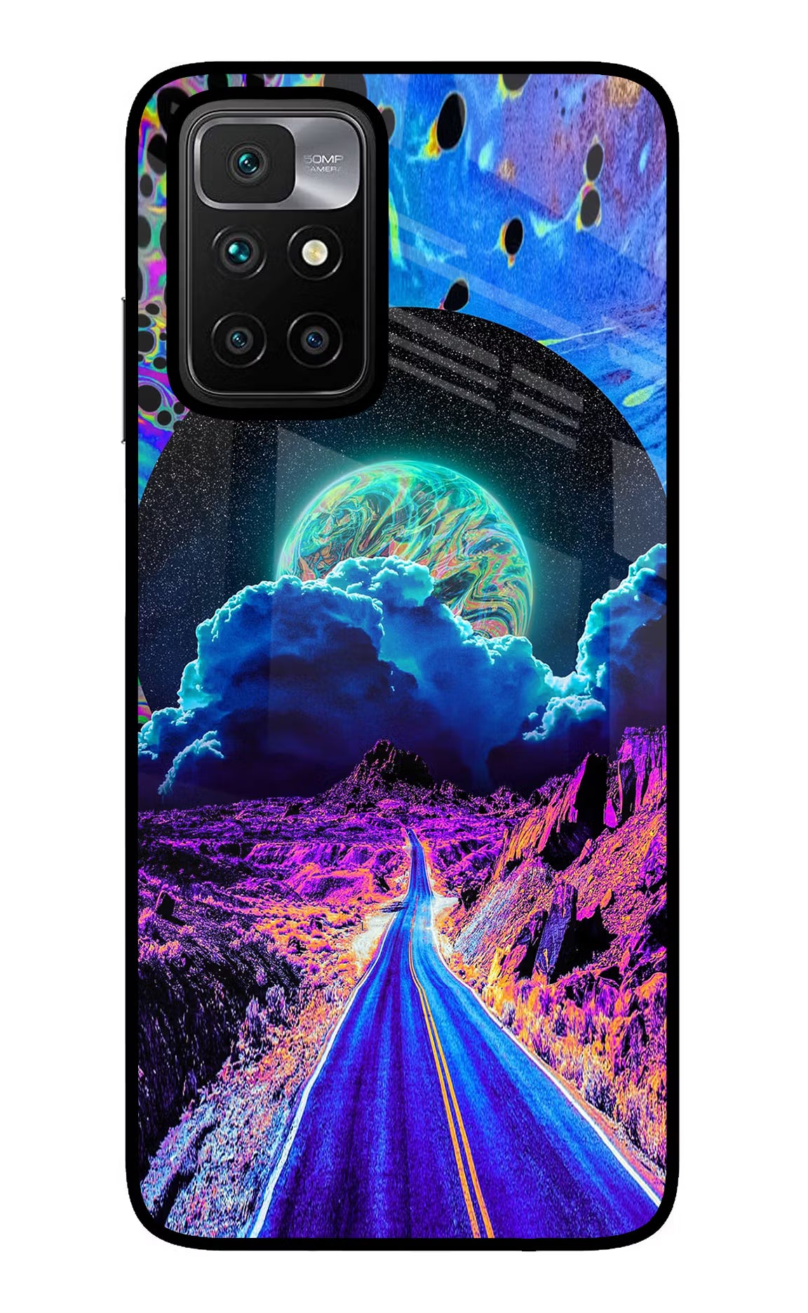 Psychedelic Painting Redmi 10 Prime Glass Case Back Cover by Casekaro