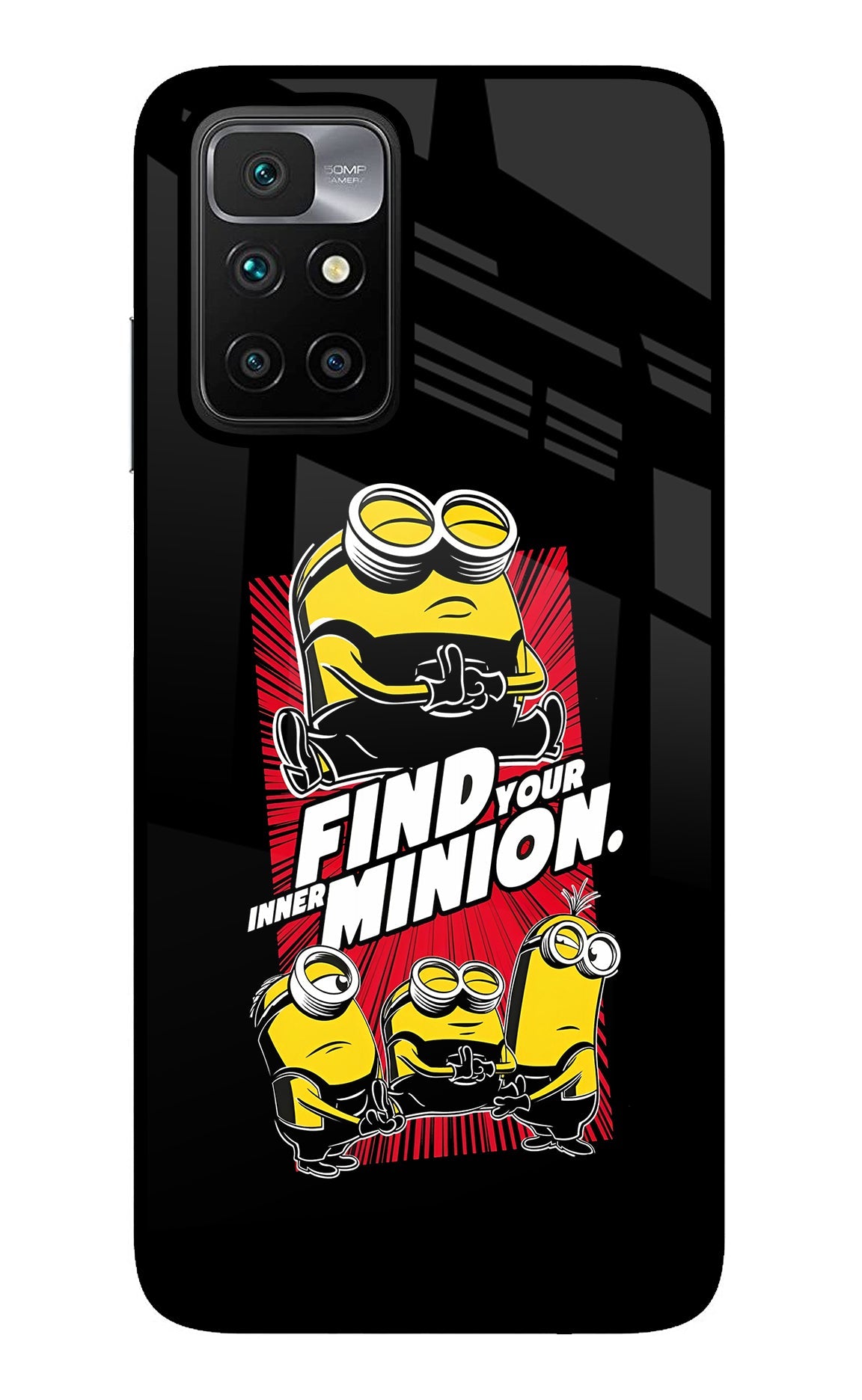 Find your inner Minion Redmi 10 Prime Glass Case