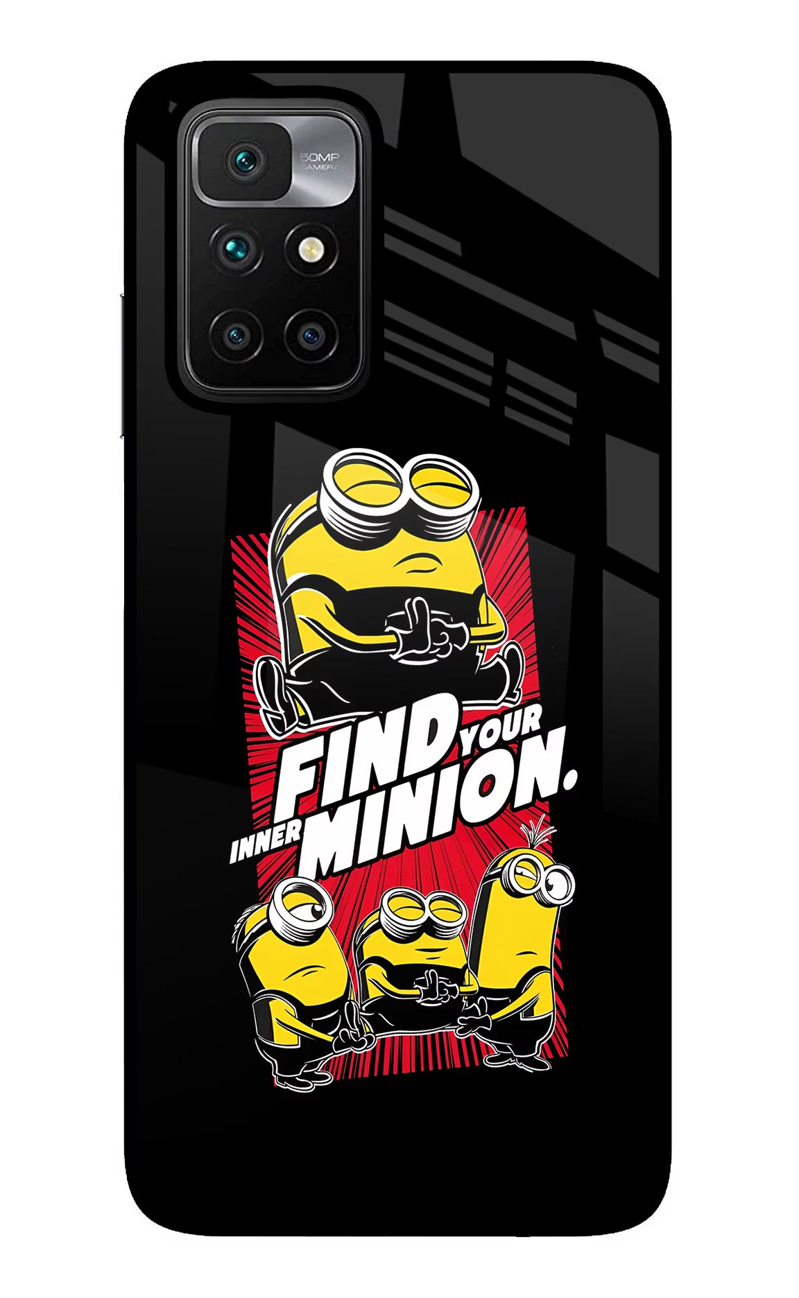 Find your inner Minion Redmi 10 Prime Glass Case