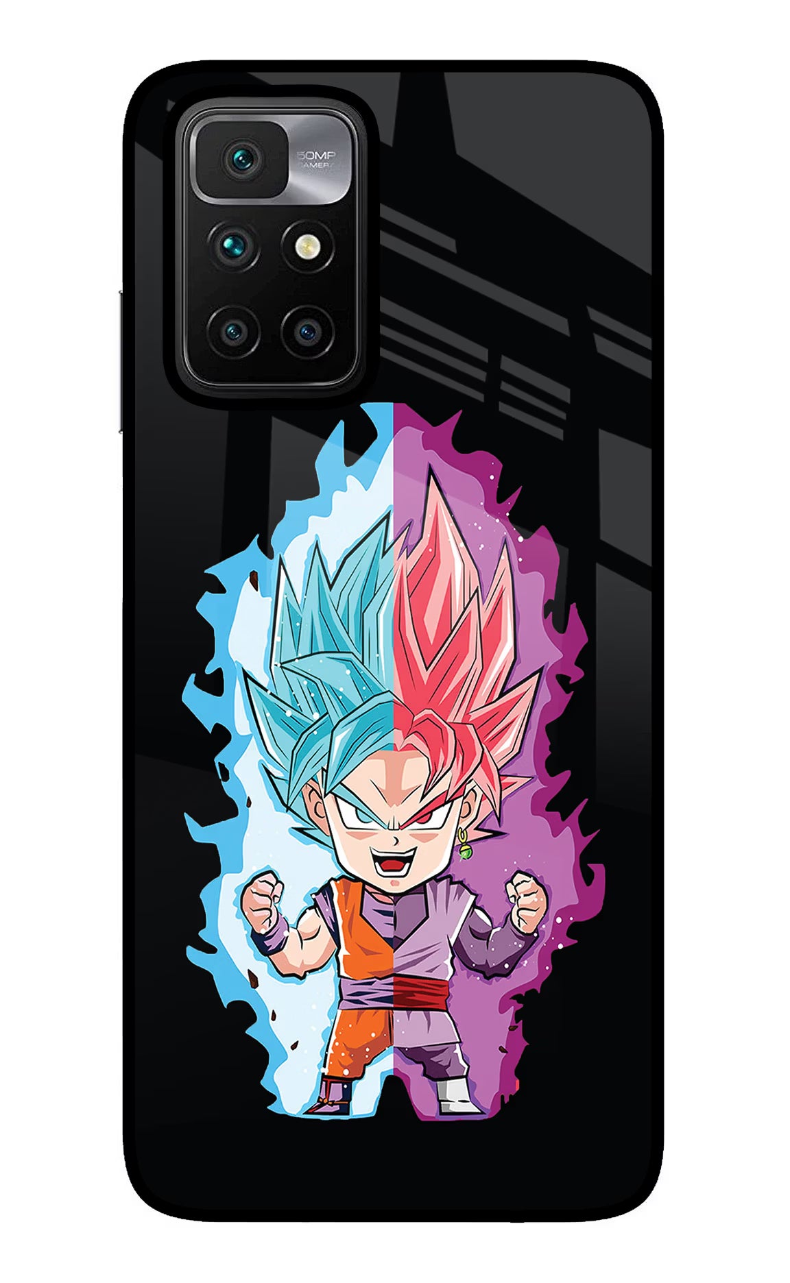 Chota Goku Redmi 10 Prime Glass Case Back Cover by Casekaro
