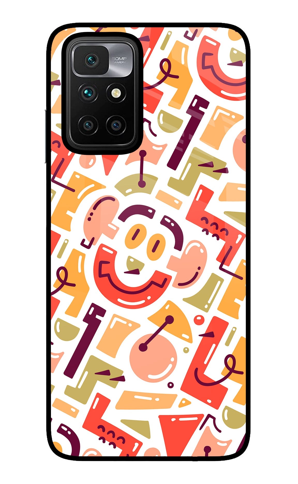 Doodle Pattern Redmi 10 Prime Glass Case