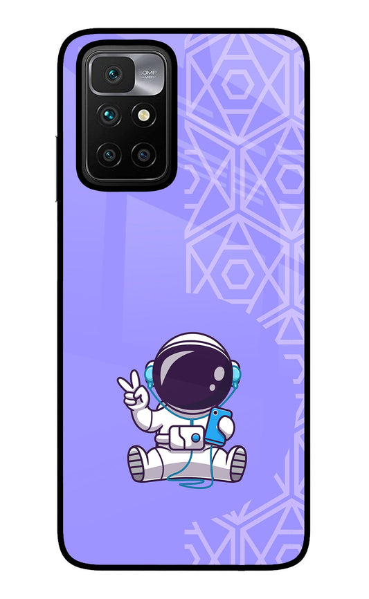 Cute Astronaut Chilling Redmi 10 Prime Glass Case