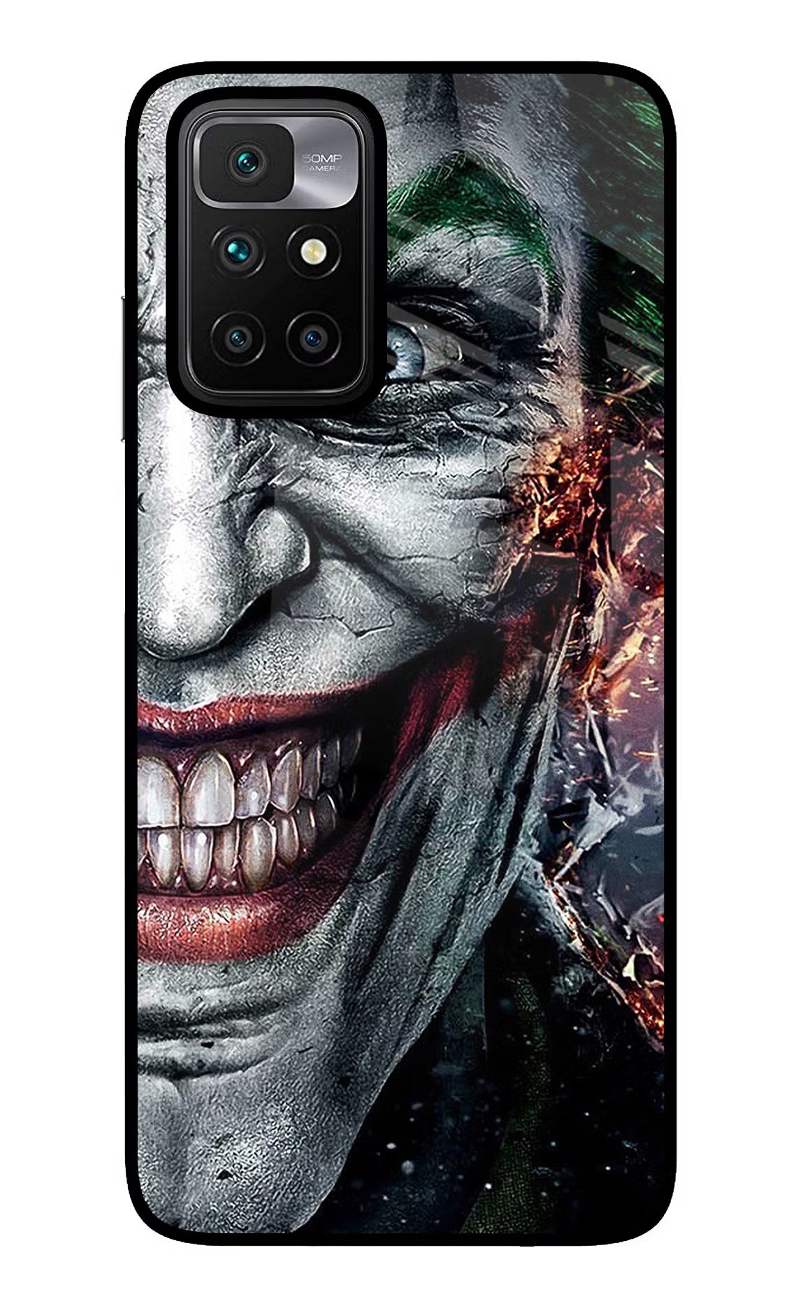 Joker Cam Redmi 10 Prime Glass Case Back Cover by Casekaro
