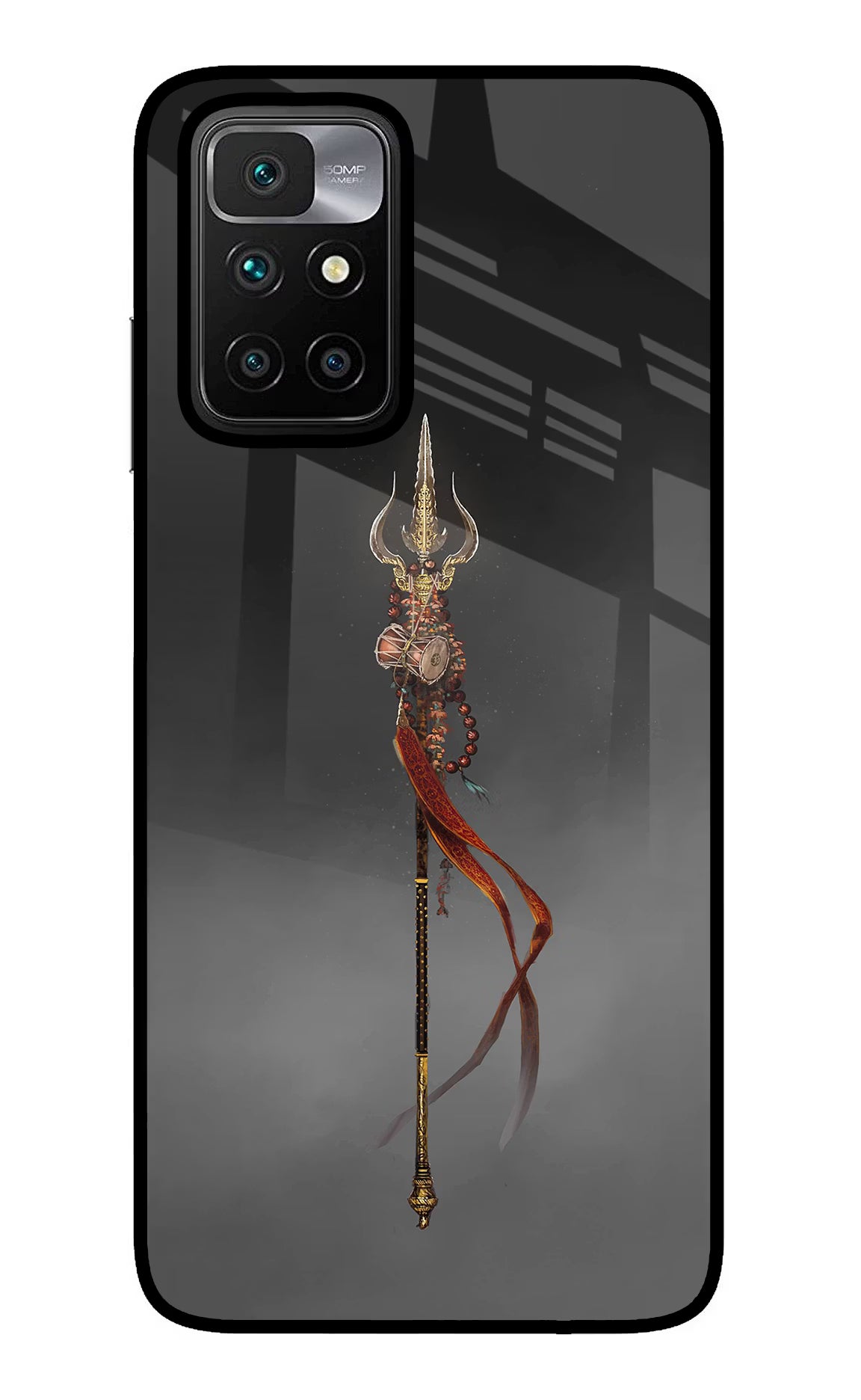 Shiv Trishul Redmi 10 Prime Glass Case Back Cover by Casekaro
