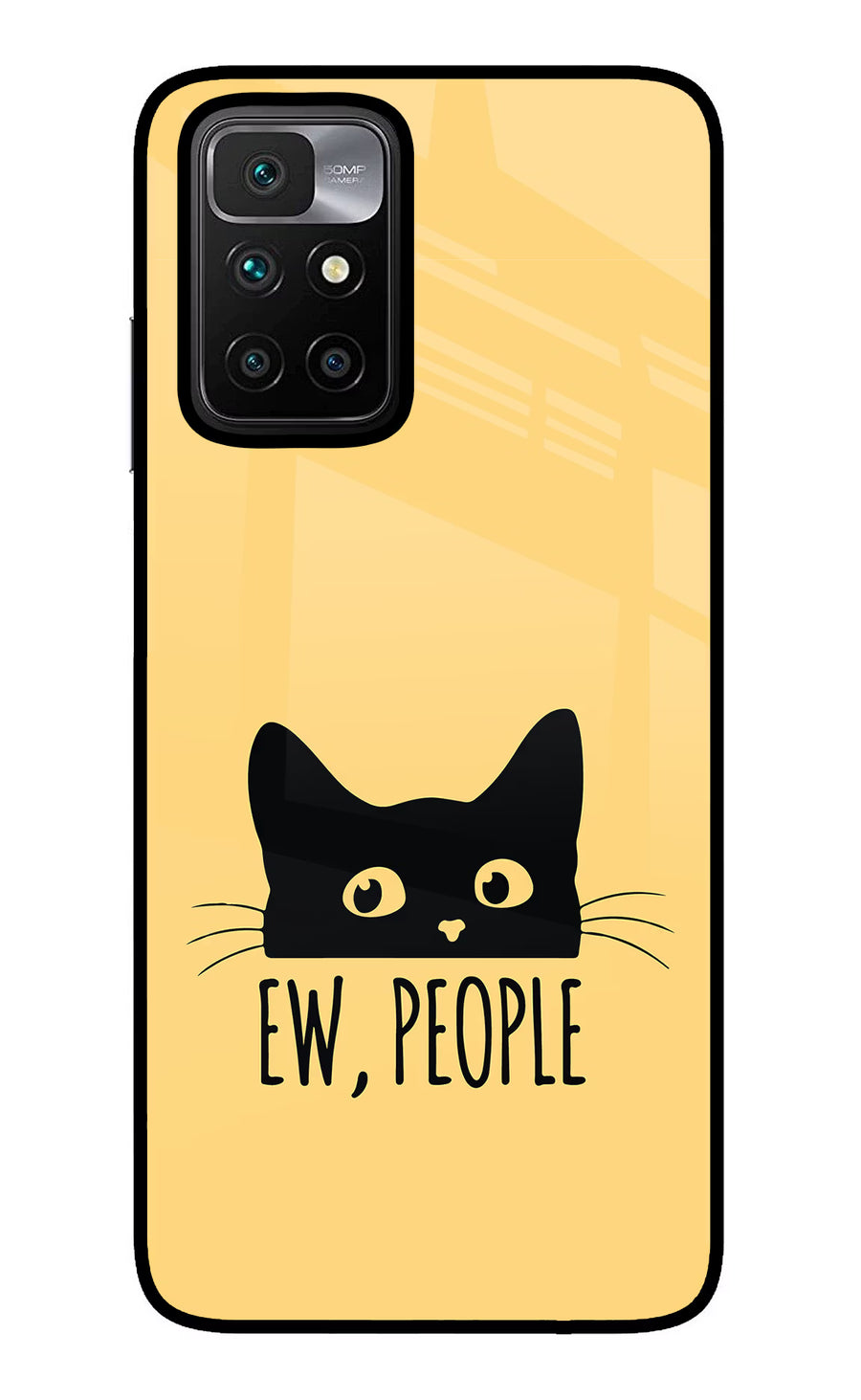 Ew People Catitude Redmi 10 Prime Back Cover, Glass case