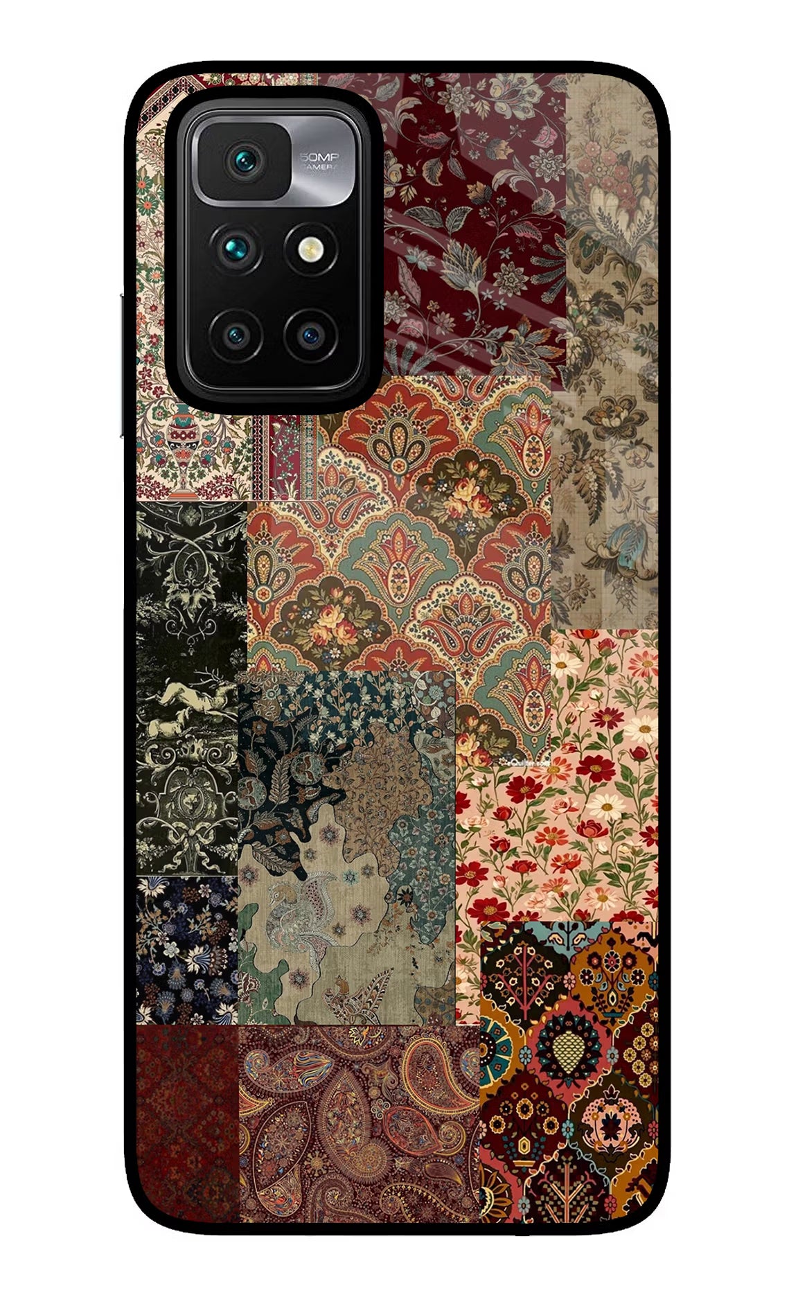 Desi Print Redmi 10 Prime Glass Case Back Cover by Casekaro