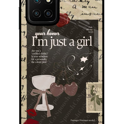 I am just a girl Redmi 10 Prime Glass Case