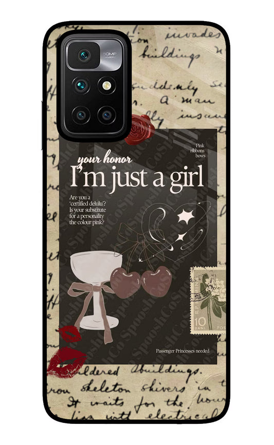 I am just a girl Redmi 10 Prime Glass Case