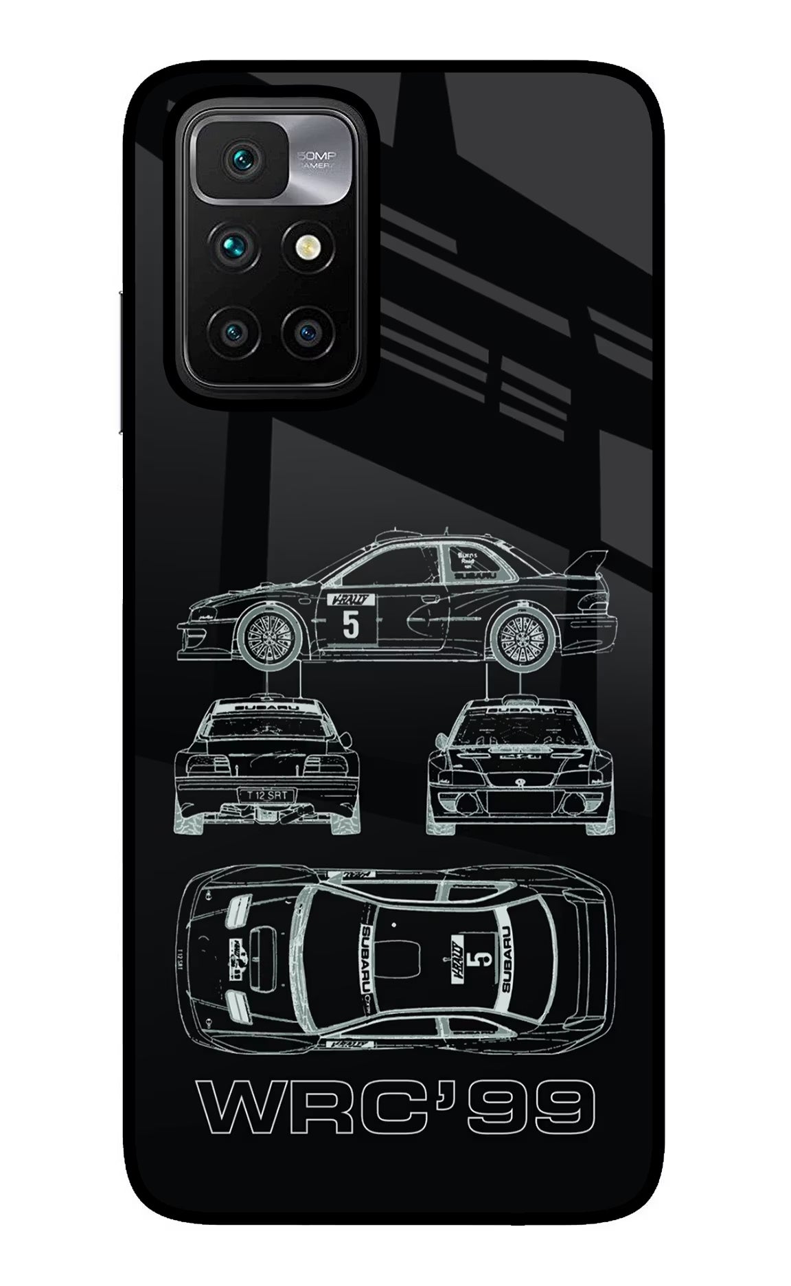 WRC'99 Redmi 10 Prime Glass Case Back Cover by Casekaro