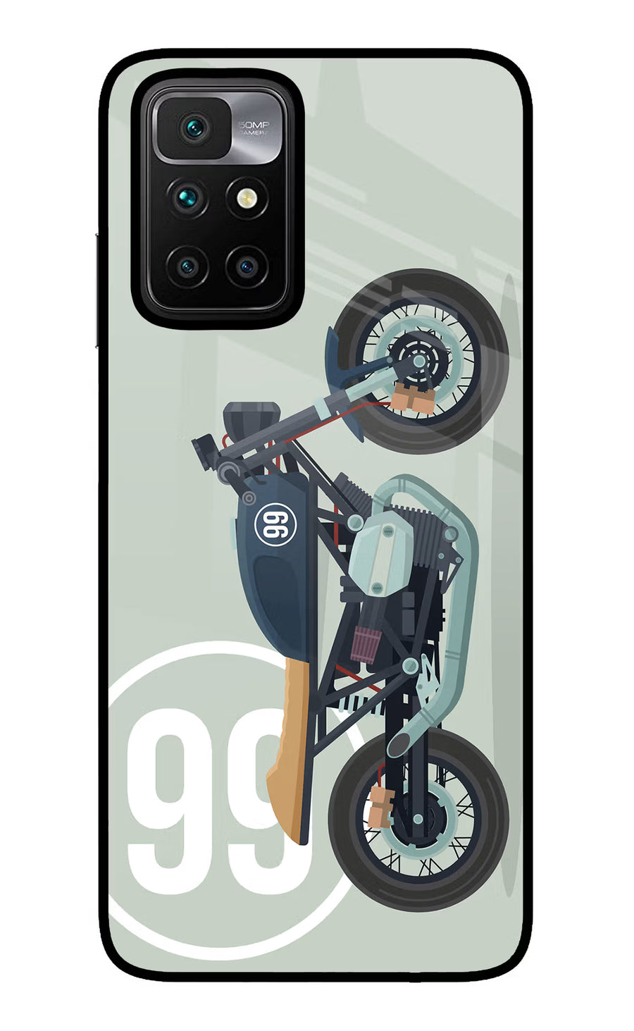 Classic Cafe Racer 99 Redmi 10 Prime Back Cover, Glass case