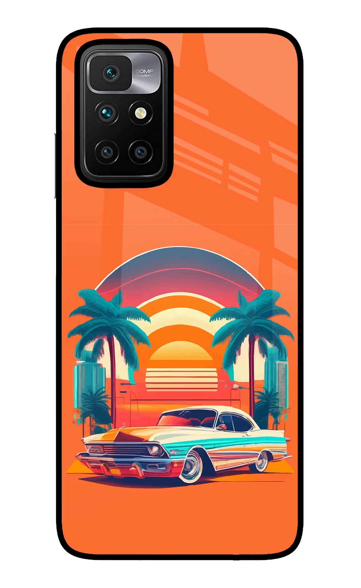 Palm Drive 80s Redmi 10 Prime Glass Case