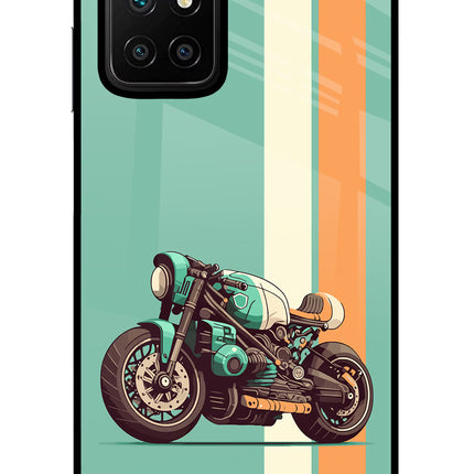 Striped Moto Drift Redmi 10 Prime Glass Case Back Cover by Casekaro