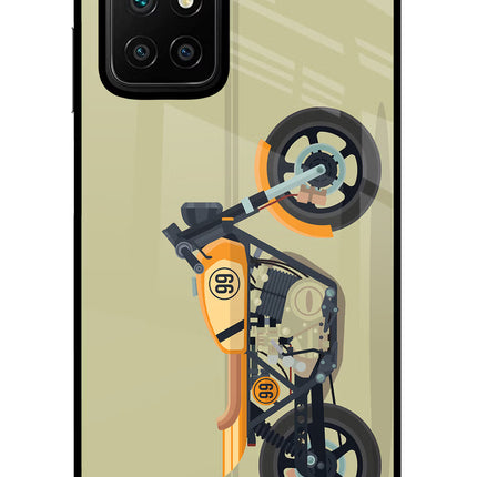 Vertical Speedster Redmi 10 Prime Glass Case Back Cover by Casekaro