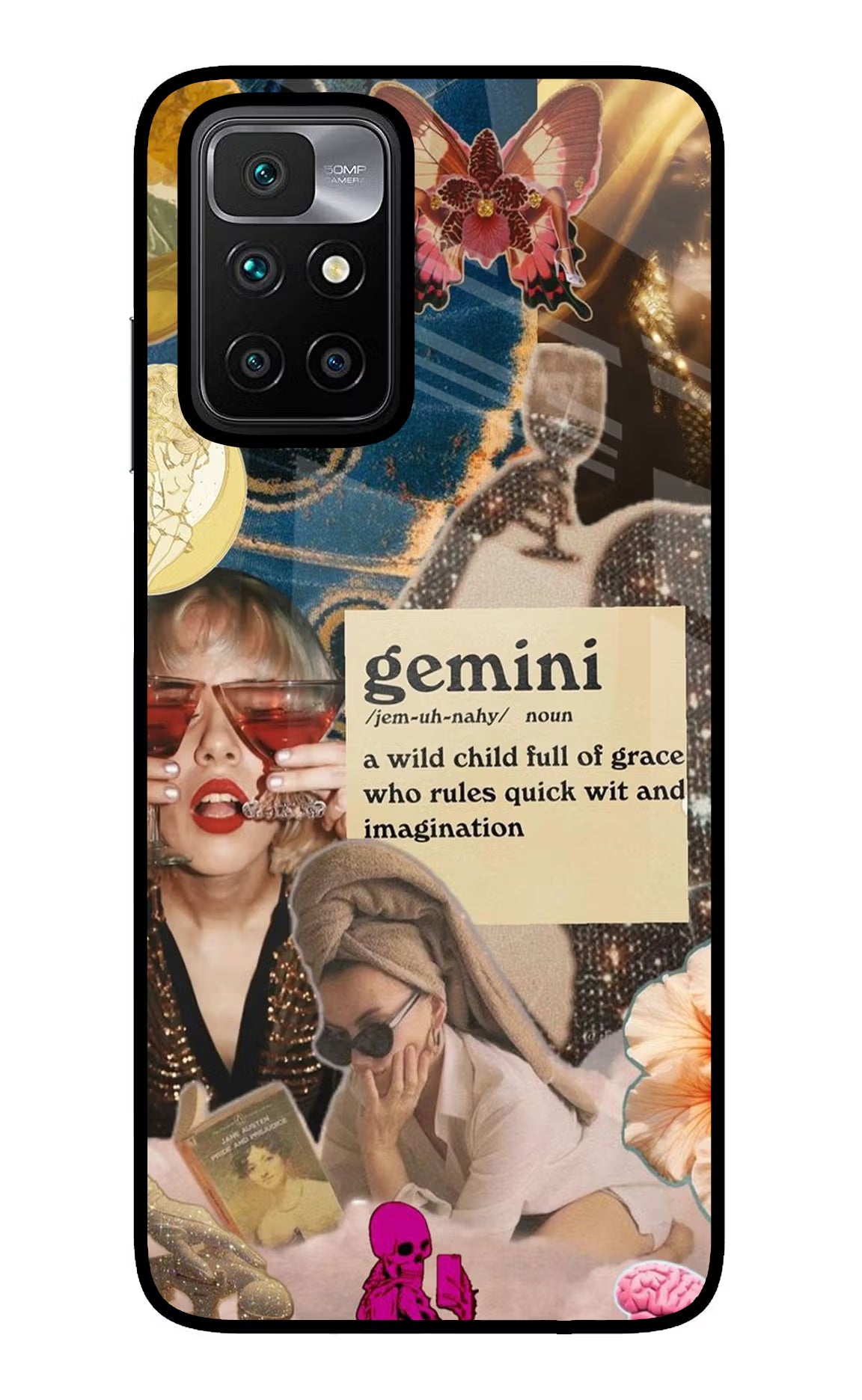 Gemini Zodiac Redmi 10 Prime Glass Case Back Cover by Casekaro