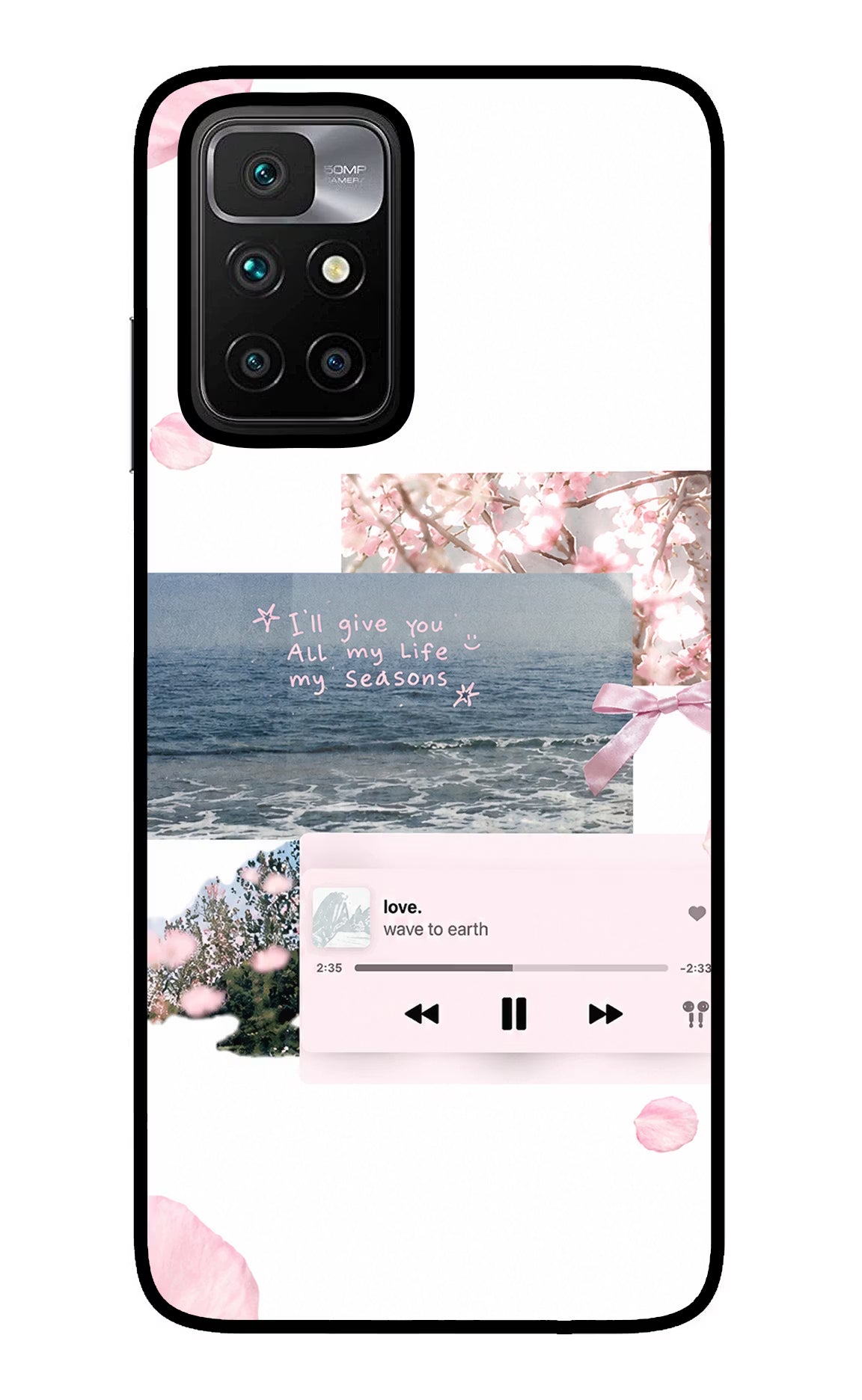 Wave to earth Redmi 10 Prime Glass Case Back Cover by Casekaro