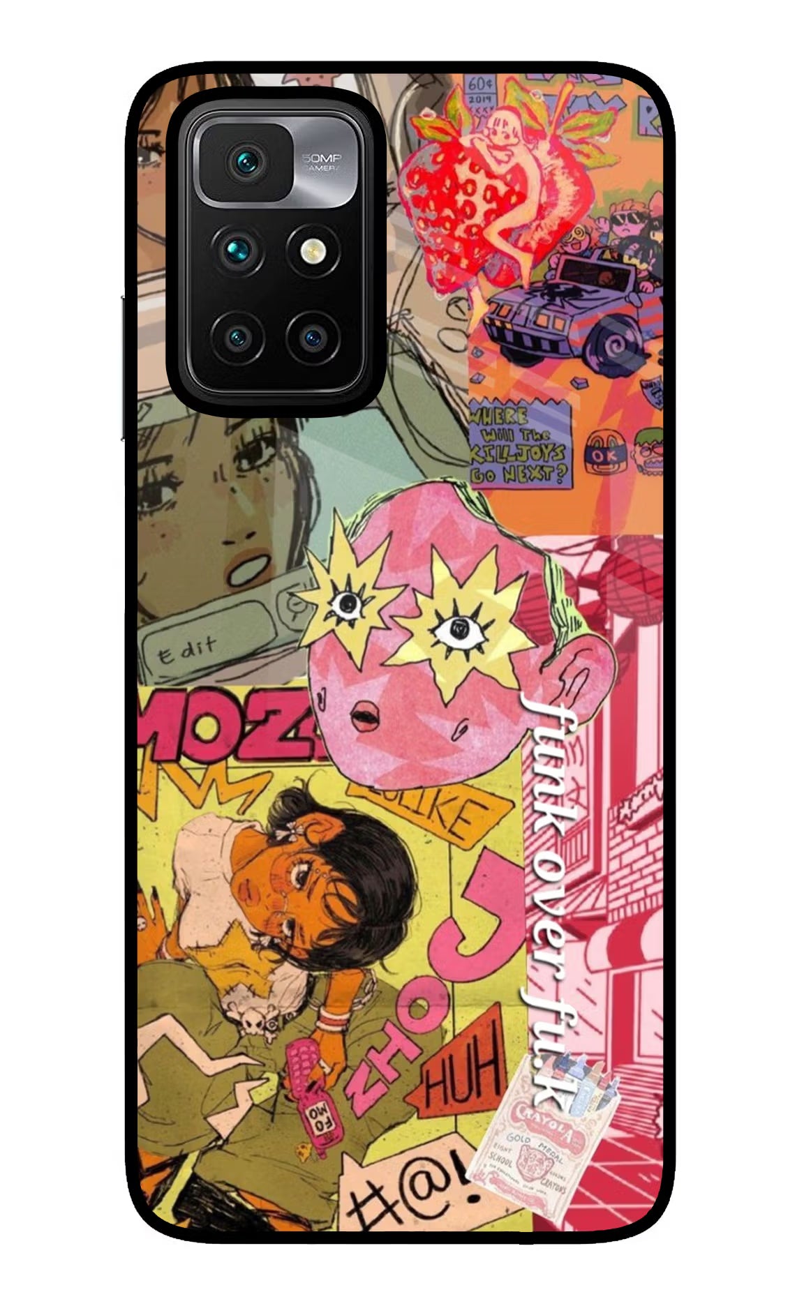 Funkover Redmi 10 Prime Glass Case Back Cover by Casekaro