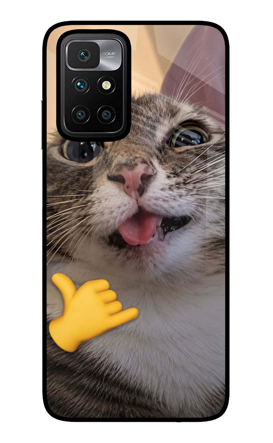 Silly Cat Call Redmi 10 Prime Glass Case