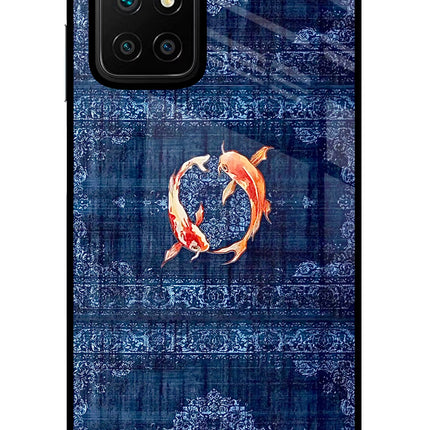 Koi Blue Redmi 10 Prime Glass Case Back Cover by Casekaro