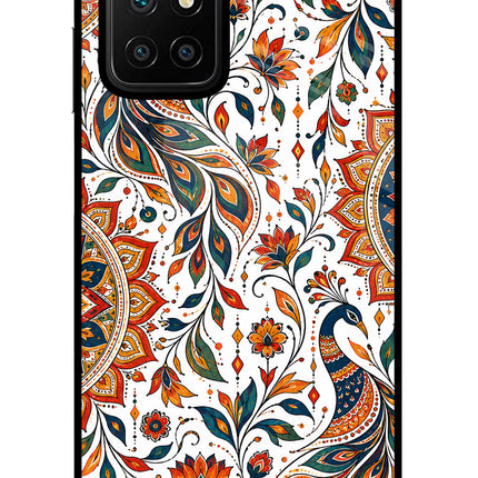 White Mayura Redmi 10 Prime Glass Case
