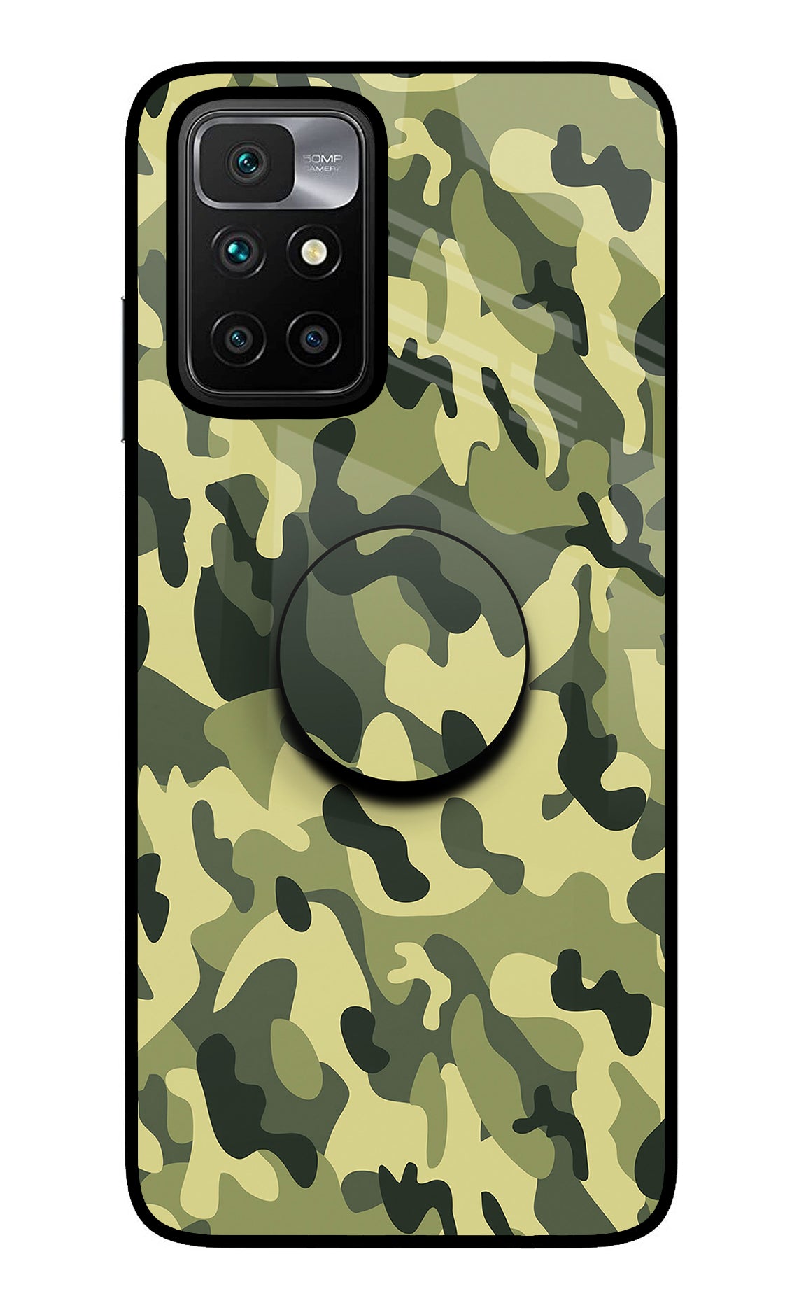 Camouflage Redmi 10 Prime Glass Case