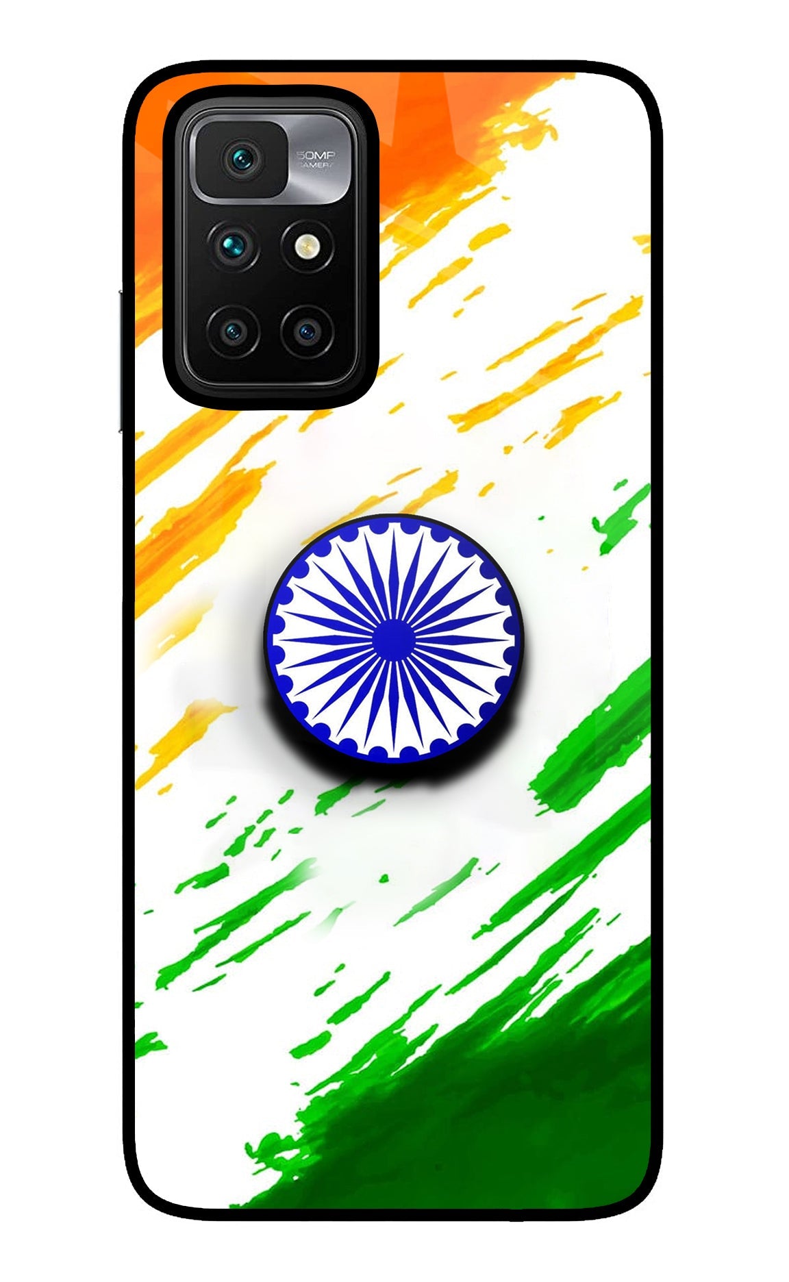 Indian Flag Ashoka Chakra Redmi 10 Prime Glass Case