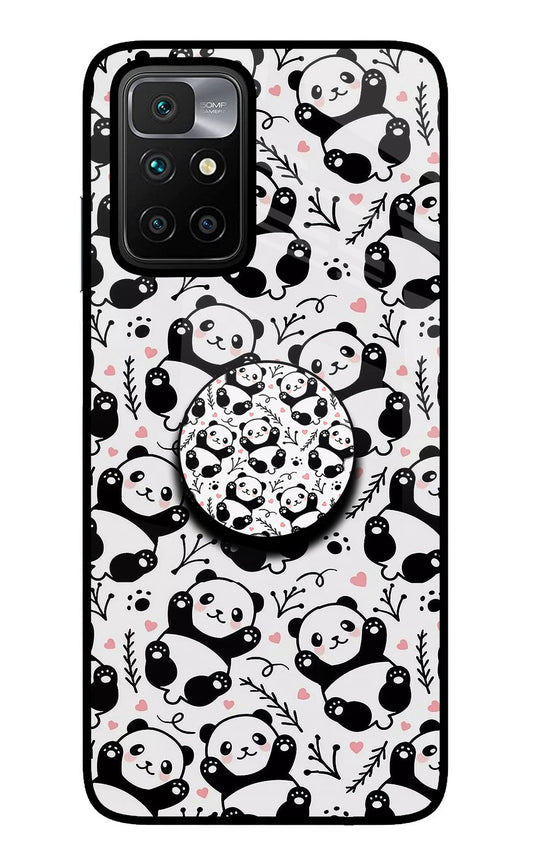 Cute Panda Redmi 10 Prime Glass Case