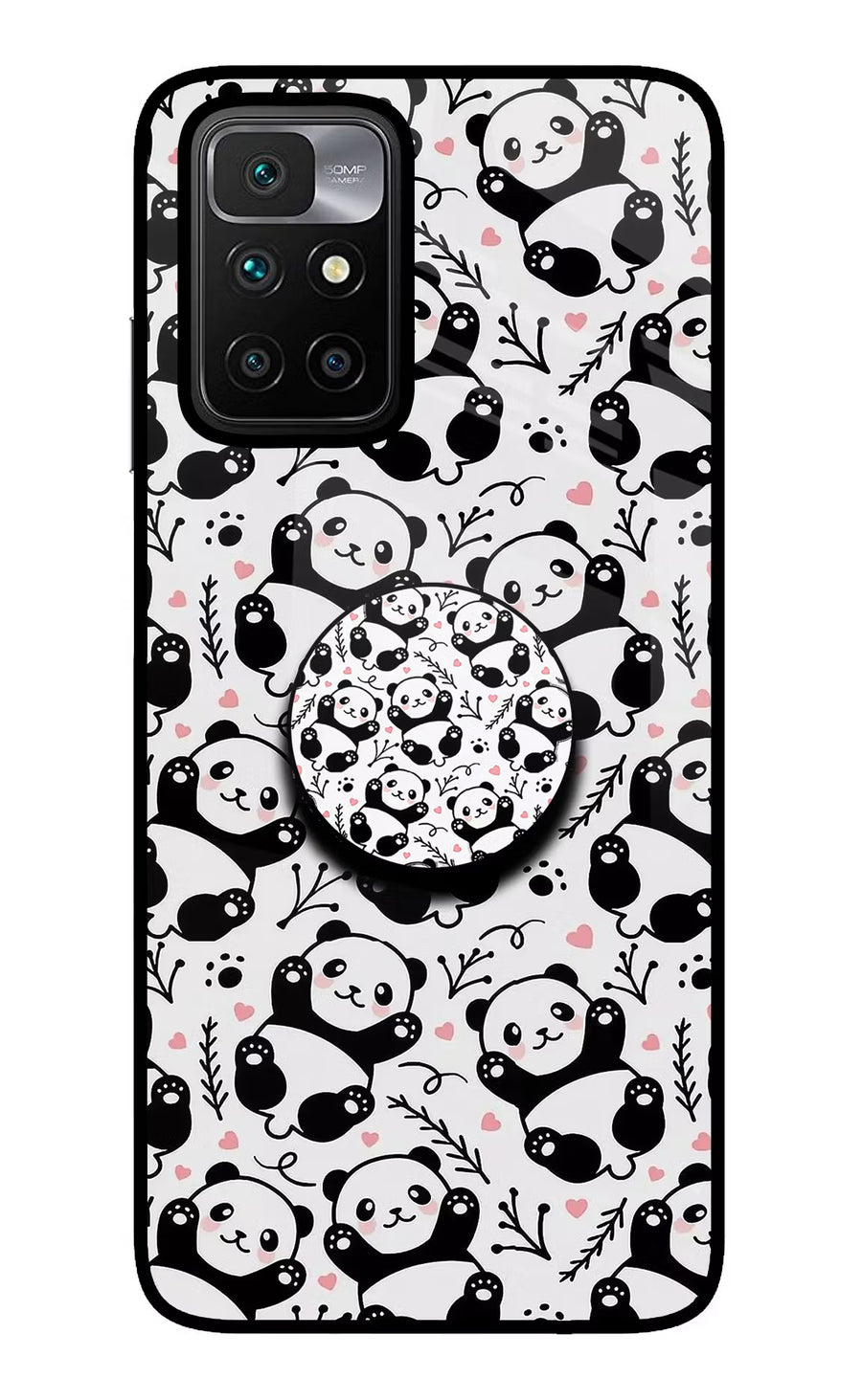 Cute Panda Redmi 10 Prime Pop Case, Glass case