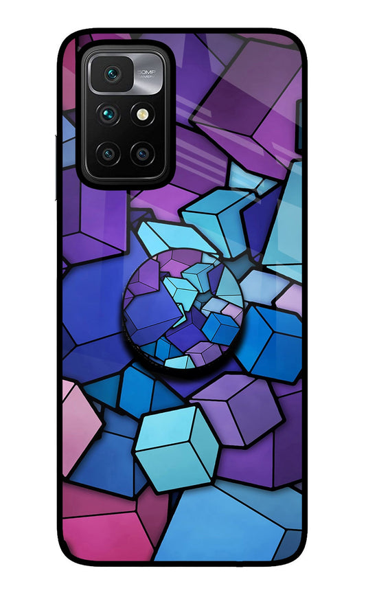Cubic Abstract Redmi 10 Prime Glass Case