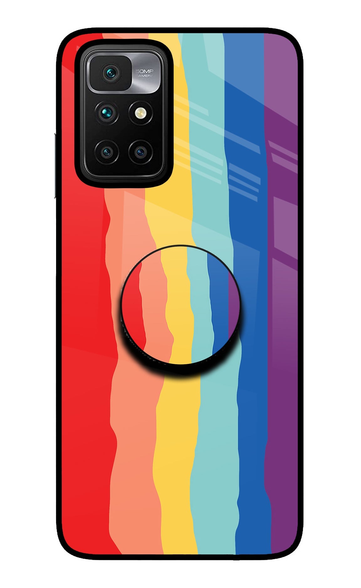 Rainbow Redmi 10 Prime Glass Case