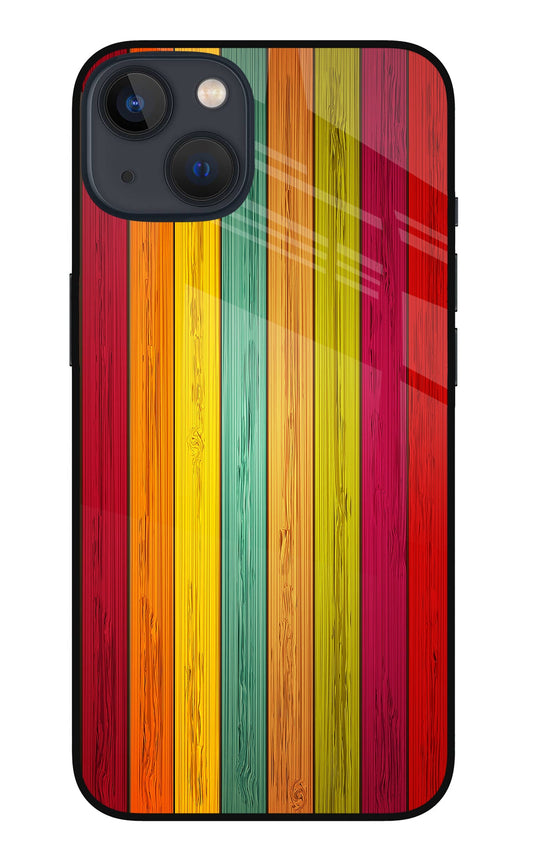 Multicolor Wooden iPhone 13 Glass Case