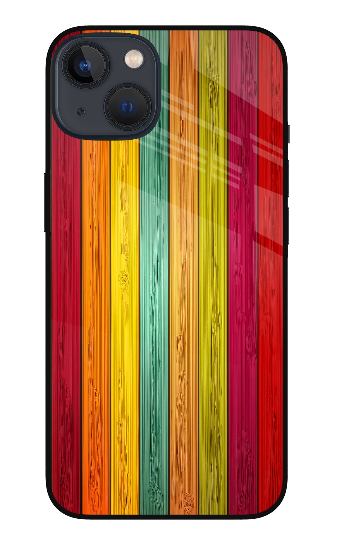 Multicolor Wooden iPhone 13 Back Cover