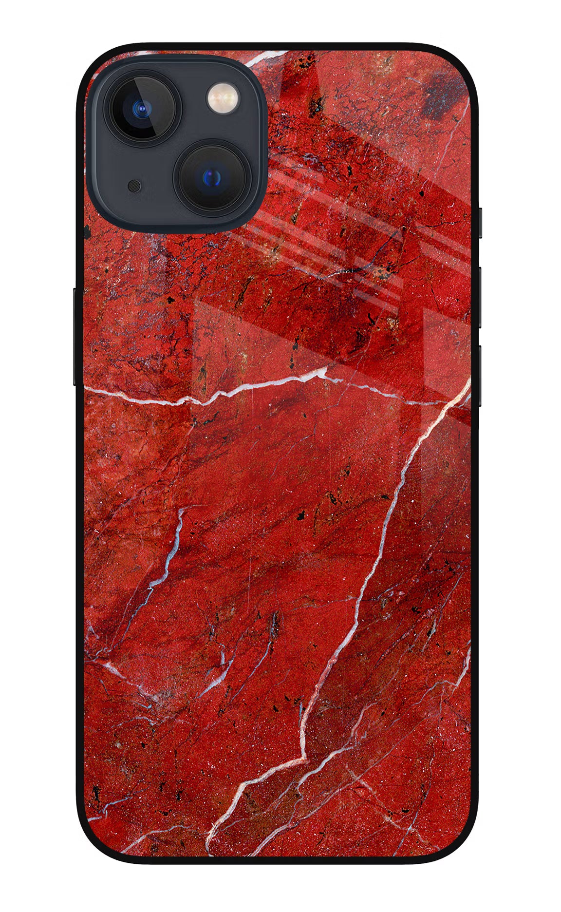 Red Marble Design iPhone 13 Glass Case Back Cover by Casekaro