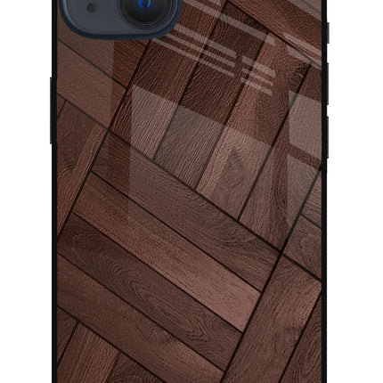 Wooden Texture Design iPhone 13 Glass Case Back Cover by Casekaro