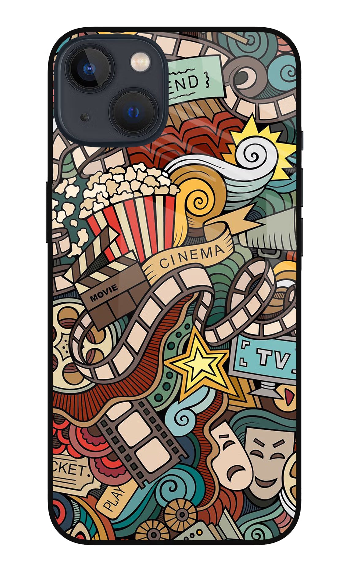 Cinema Abstract iPhone 13 Glass Case Back Cover by Casekaro