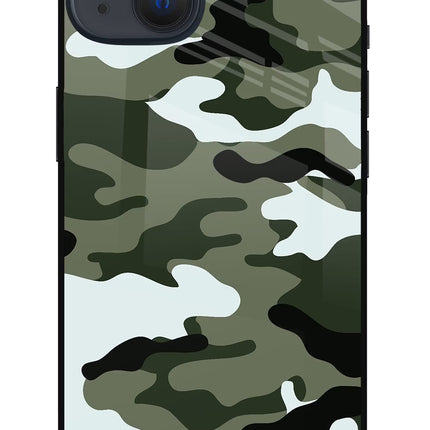 Camouflage iPhone 13 Glass Case Back Cover by Casekaro
