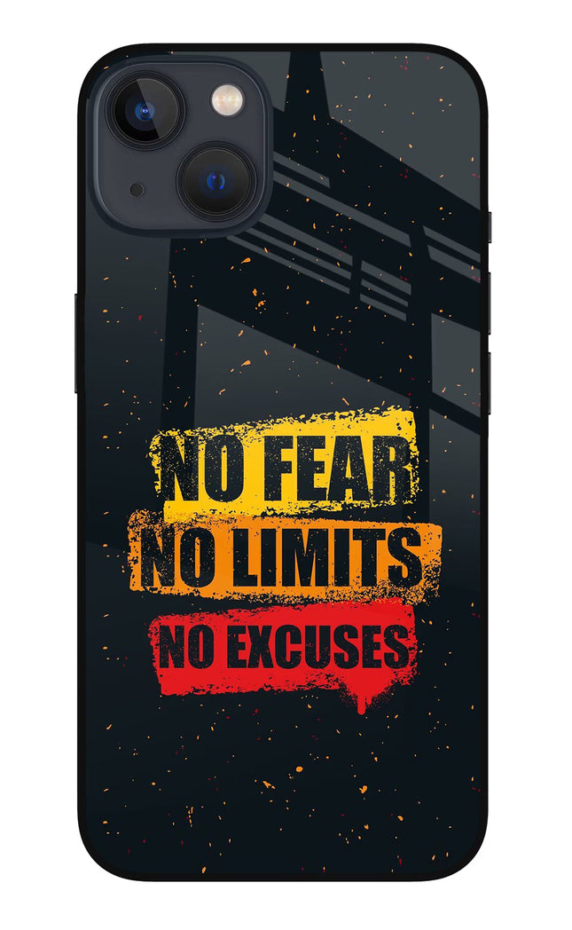 No Fear No Limits No Excuse iPhone 13 Glass Case Back Cover by Casekaro
