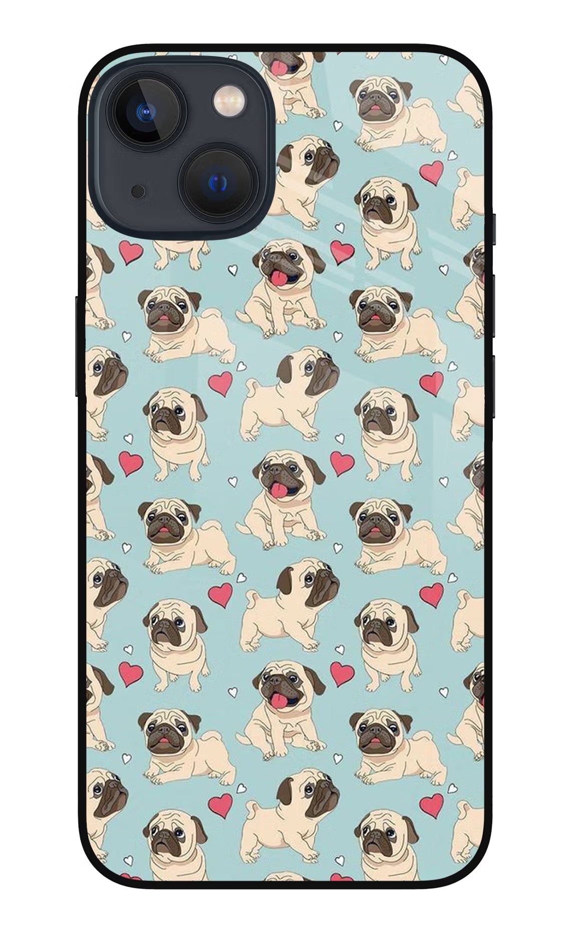 Pug Dog iPhone 13 Glass Case Back Cover by Casekaro