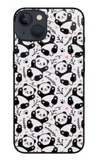 Cute Panda iPhone 13 Glass Case Back Cover by Casekaro