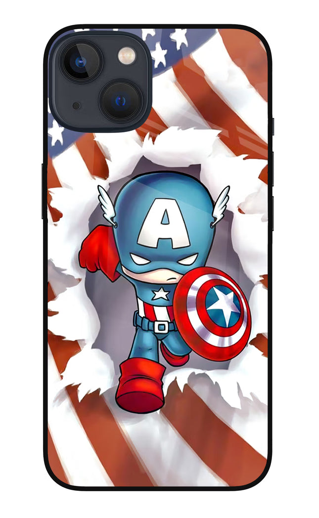 Captain America iPhone 13 Glass Case Back Cover by Casekaro