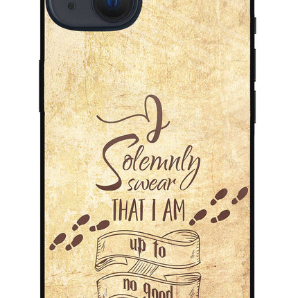 I Solemnly swear that i up to no good iPhone 13 Glass Case Back Cover by Casekaro